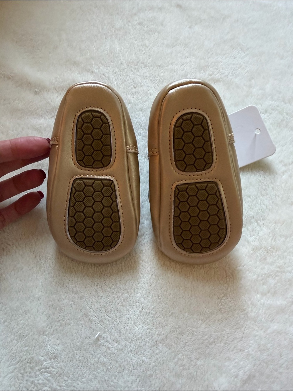 Gold Baby Bow Mary Jane Walker Shoes - Picture 2 of 2